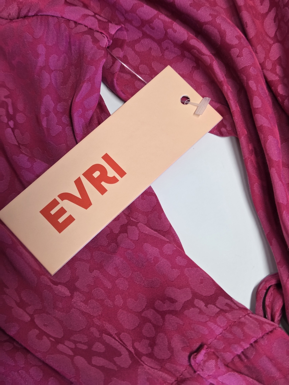 EVRI Raspberry V-Neck Peplum Tunic - Picture 11 of 12